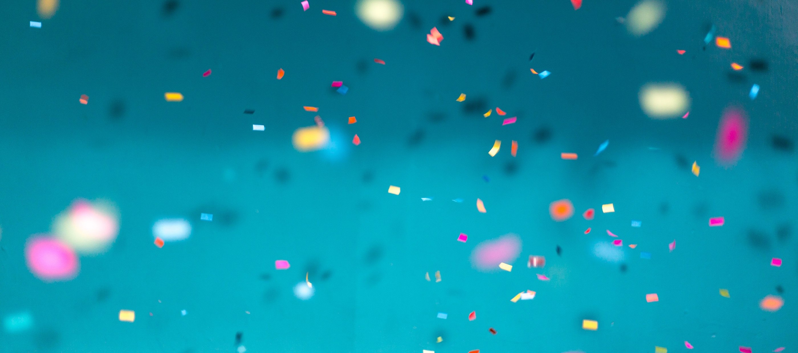Confetti flying in the air
