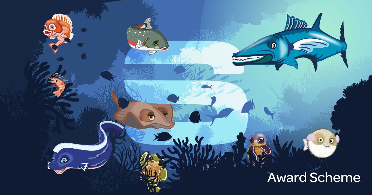 A collection of the Swimtime award characters